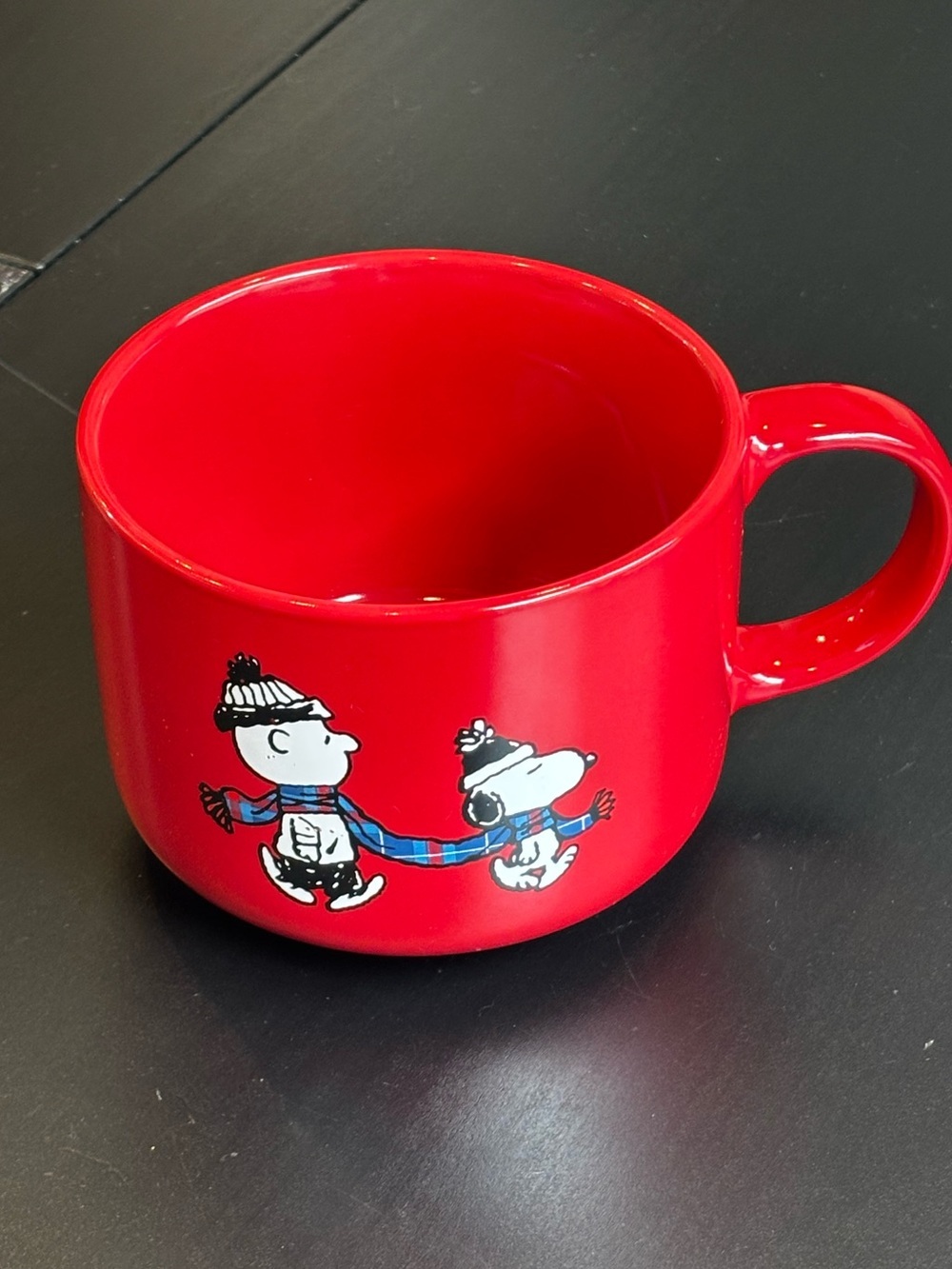 $5 ADD ON Red Peanuts Snoopy & Charlie Brown Oversized Holiday Mug